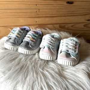 Wonder Nation Baby Girl Alternative Closure Sneakers, Size 5 2 pair